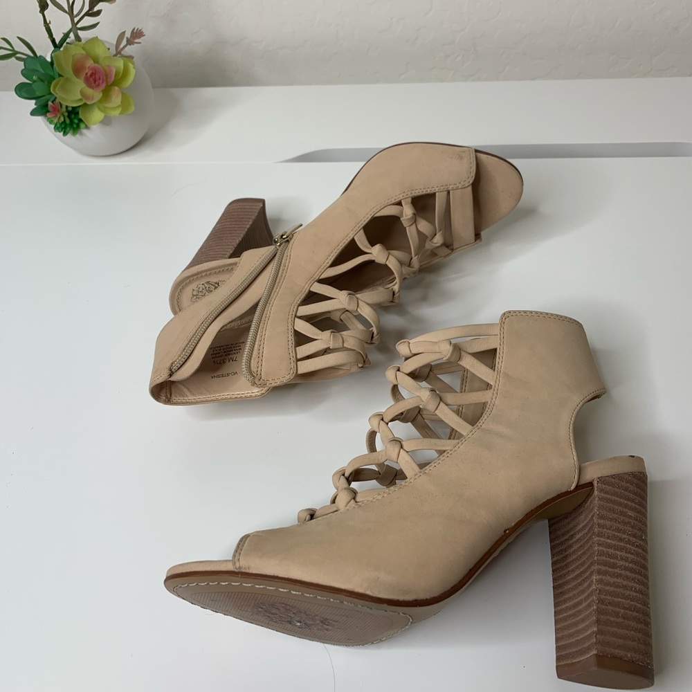 Vince Camuto Peach Blush Nude Block Heel - Picture 5 of 5